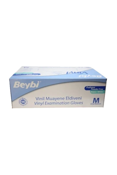 Beybi Vinyl Muayene Eldiveni Pudrasız Lateks İçermez Medium 100'lü ürün görseli 1