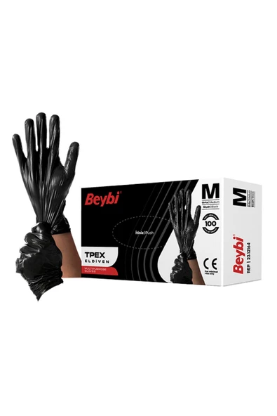Beybi Tpex Eldiven Siyah Medium 100'lü ürün görseli 1