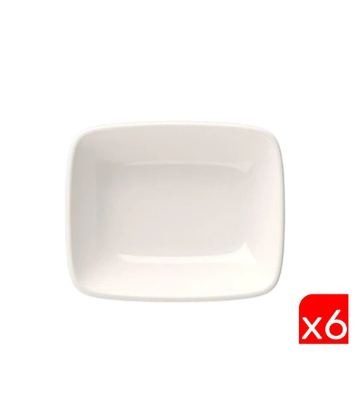 Tabak Evi Porselen Quadro Dikdörtgen Kayık Tabak 12x8,50cm 6 lı ürün görseli 1