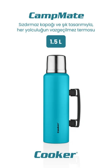 Cooker CampMate 1.5 Litre Paslanmaz Çelik Termos CKR2085 ürün görseli 1