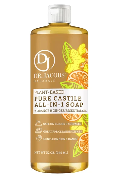 Dr. Jacobs Naturals Portakal ve Zencefil Özlü Çok Amaçlı Bitkisel Kastil Sabun 946ML ürün görseli 1