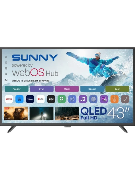Sunny SN43QAL540 Full HD 43'' 109 Ekran Uydu Alıcılı WebOS Smart QLED TV ürün görseli 1