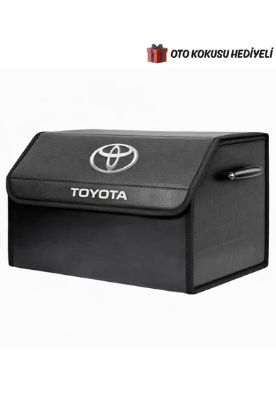 Toyota Marka Logolu Oto Bagaj Organizer Çanta Oto Bagaj Çantası 2 Bölmeli Suni Deri ürün görseli 1