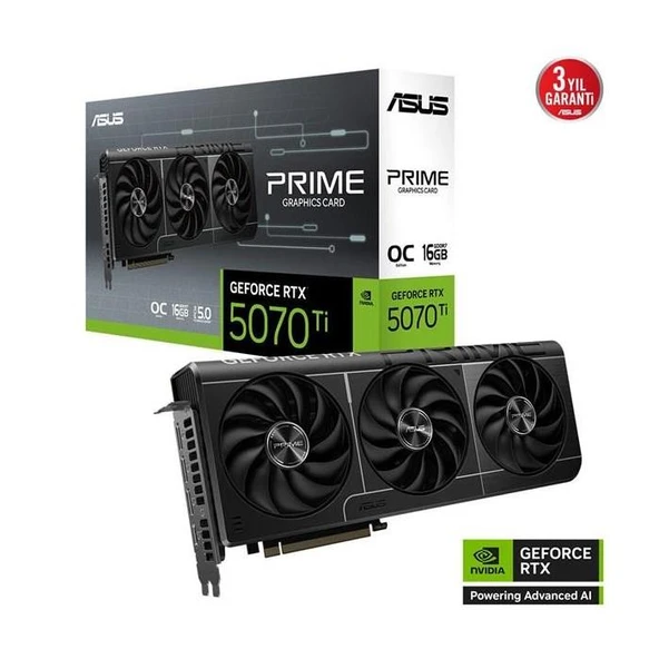 Asus RTX 5070 TI Prime OC Edition PRIME-RTX5070TI-O16G 256 GB GDDR7 16 GB Ekran Kartı ürün görseli 1