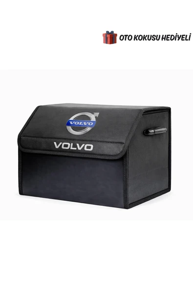 Volvo Marka Logolu Oto Bagaj Organizer Çanta Oto Bagaj Çantası 2 Bölmeli Suni Deri ürün görseli 1