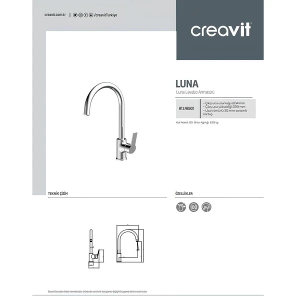 Luna Batarya Seti 3'lü Banyo - Lavabo - Evye - Resim 2