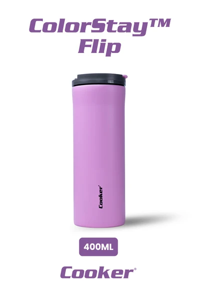 Cooker ColorStay Flip 400 ml Paslanmaz Çelik Bardak Termos CKR2041 ürün görseli 1