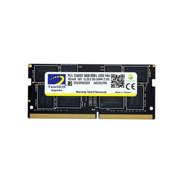 Twinmos 16 GB 3200 MHz CL22 SODIMM MDD416GB3200N DDR4 Ram ürün görseli 1