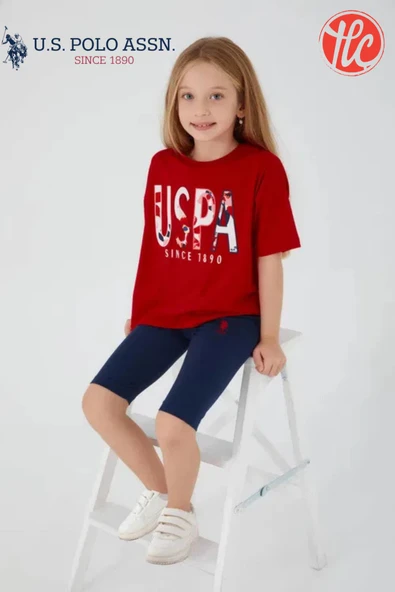 U.S. Polo Assn. Since 1890 Garson Kız Çocuk Kısa Kollu Şortlu Pijama Takım ürün görseli 1