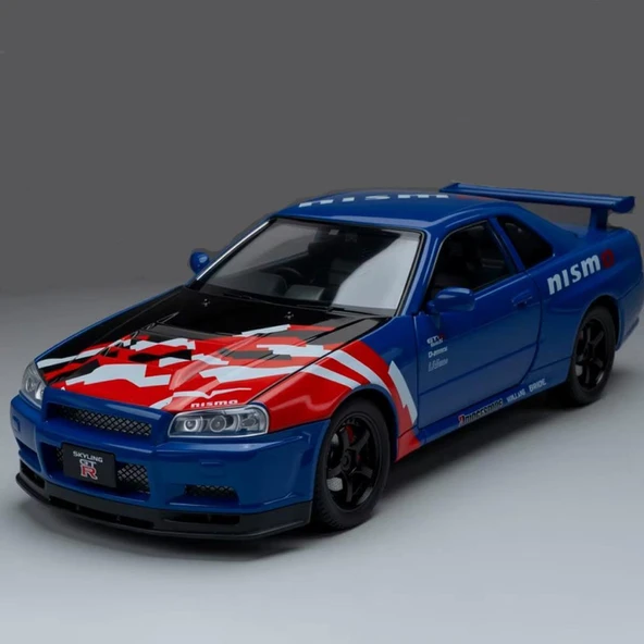 Hobbiez World Nissan Skyline GT-R R34 Nismo Edition Mavi 1/24 Model Araba ürün görseli 1