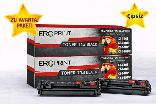 Canon T13BK Çipsiz Muadil Toner - 3000 Sayfalık - 2'li Avantaj Paket ürün görseli 1