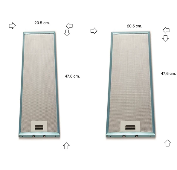 EHLA Filtre EHLA FİLTRE GENEL KULLANIMA UYGUN 20,5X47,6 CM ASPİRATÖR ,DAVLUMBAZ FİLTRE SETİ 2 ADET ürün görseli 1