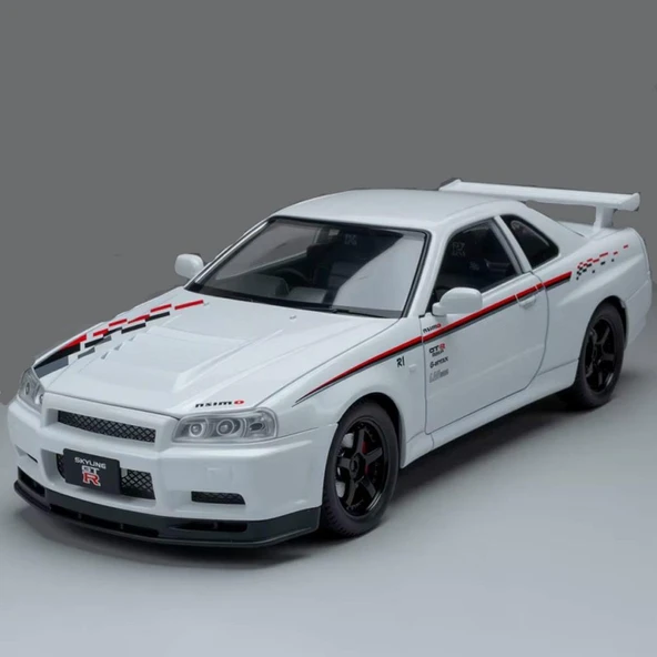Hobbiez World Nissan Skyline GT-R R34 Nismo Edition Beyaz 1/24 Model Araba ürün görseli 1
