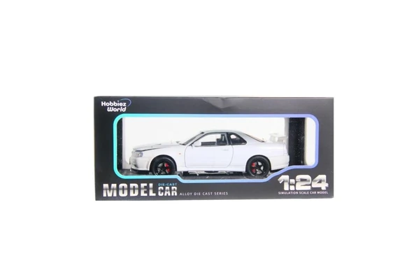 Hobbiez World Nissan Skyline GT-R R34 Beyaz 1/24 Model Araba ürün görseli 1