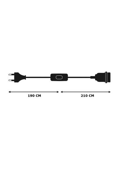 Şeffaf Kablolu E27 Beyaz Duylu, 4 Metre Arapuarlı (Aç Kapat Anahtar) (2X0,50) 65W - Resim 5