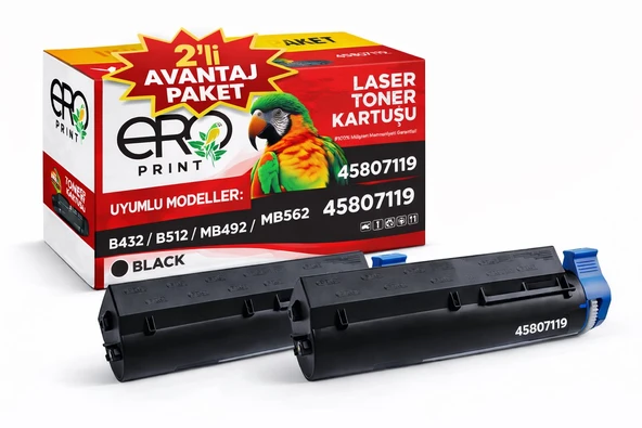 Oki 45807119 Muadil Toner - 3000 Sayfalık - İkili Avantaj Paket ürün görseli 1