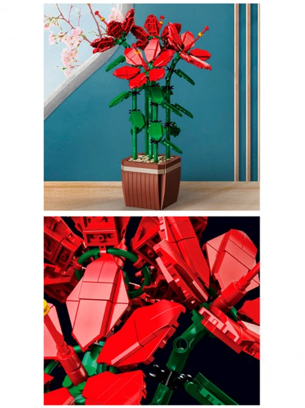 Building Block Flower 618 Parça Orman Gülü - Resim 4