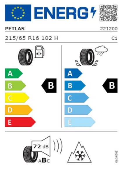 Petlas 215/65 R16 TL 102H REINF. SNOWMASTER 2 SPORT Binek Kış Lastiği (Üretim Tarihi:2025) ürün görseli 1