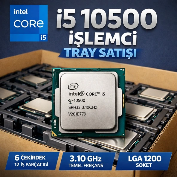 Intel i5-10500 Altı Çekirdek 3.10 Ghz İşlemci ürün görseli 1