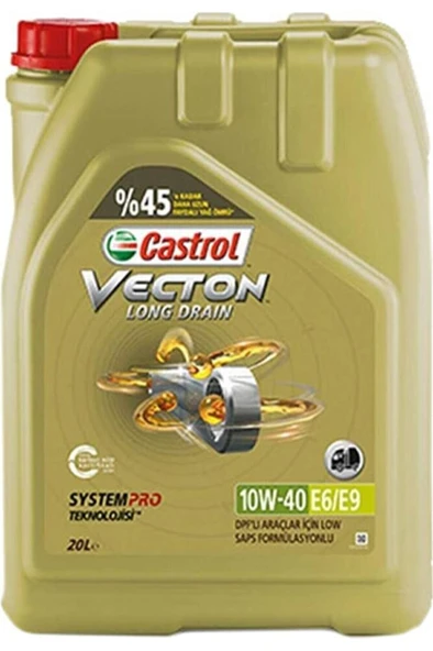 Vecton 10w40 E6/E9 Dpf Partiküllü Motor Yağı 20 Litre E9/E11 Üretim 2025 ürün görseli 1