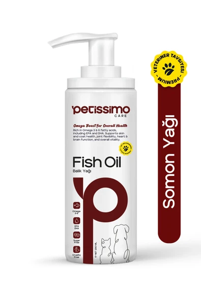 Petissimo Care Kedi ve Köpekler İçin Balık Yağı - Omega 3-6 İçerikli Tüy ve Genel Sağlık Destekleyici - 200 ml ürün görseli 1