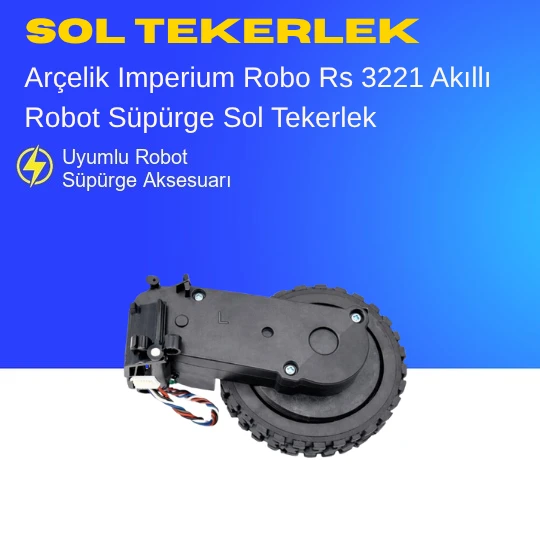 Vcr 4230 Grundig Slime Akıllı Robot Süpürge Sol Tekerlek Aksesuarları – Yedek Parça ürün görseli 1