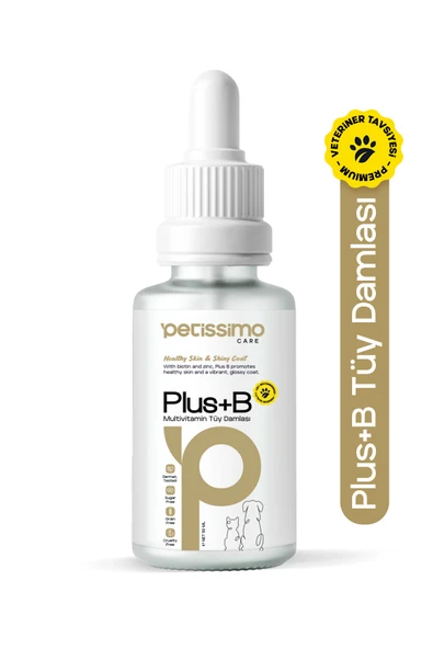 Petissimo Care Plus+B Tüy Sağlığı Damlası - Kediler İçin Biyotinli Tüy Dökülmesi Önleyici Damla- 50 ml ürün görseli 1