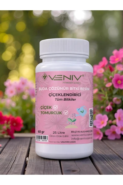 En Etkili Çiçek ve Tomurcuk Arttıran Suda Çözünür Bitki Besini- Konsantre 25 L-60 gram- Tüm Bitkiler ürün görseli 1