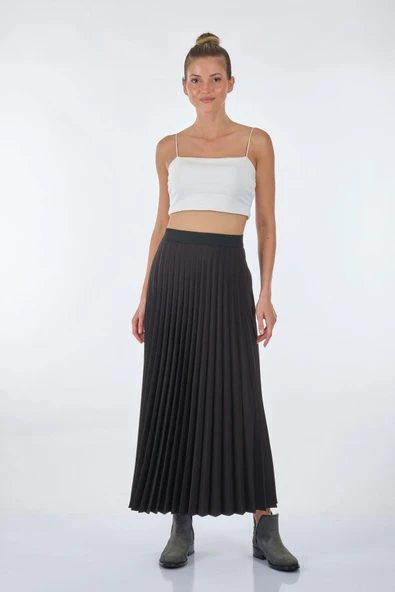 Scl Pileli Maxi Etek - Minimalist Günlük Stil ürün görseli 1