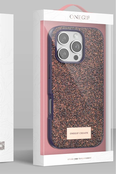 iPhone 16 Bright Simli Kapak - Gümüş-(5796) - Resim 4
