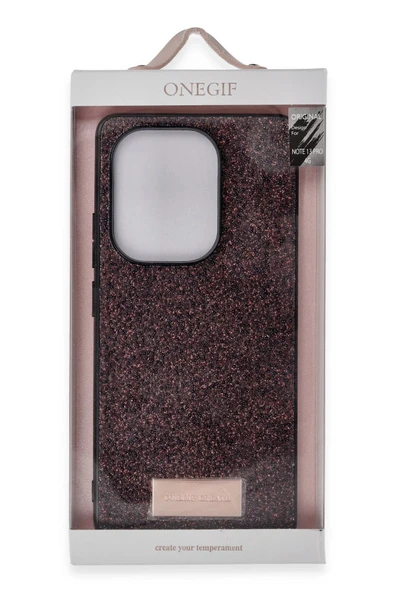 Xiaomi Redmi Note 13 Pro 4G Bright Simli Kapak - Gold-(5796) - Resim 3