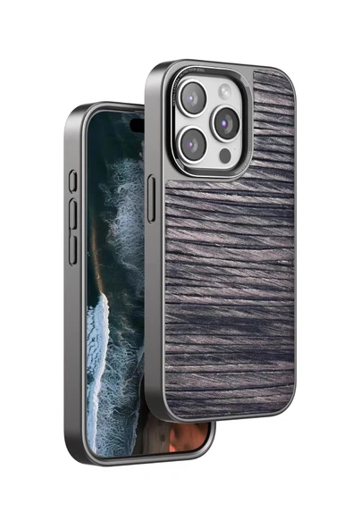 iPhone 15 Pro Wave Kapak - Kahverengi-(5796) ürün görseli 1