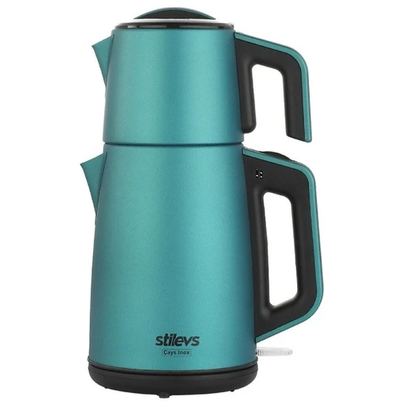 Stilevs Çays Inox Sedefli Mavi 1650 W Çelik Çay Makinesi ürün görseli 1