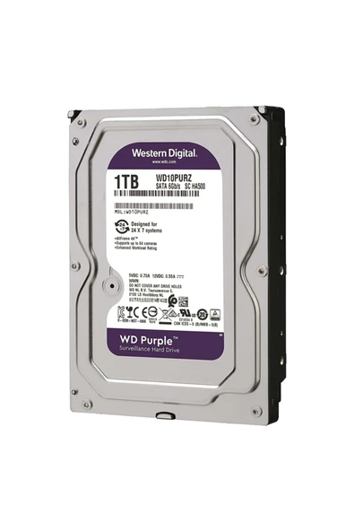 DAHUA Western Digital Purple WD10PURZ 3.5'' 1 Tb Sata 6Gb/S 7-24 Güvenlik Harddisk ürün görseli 1