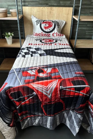 Racing Club Tek Kişilik Kapitoneli Yatak Örtüsü 180x240 cm ürün görseli 1