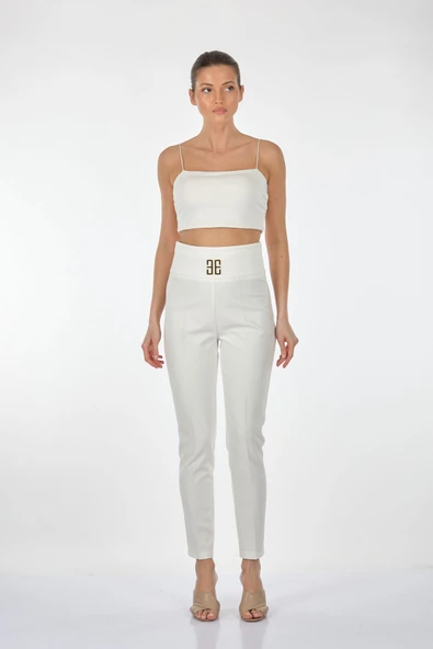 Explosion Minimalist Yüksek Bel Crop Pantolon - Günlük & Özel Gün ürün görseli 1