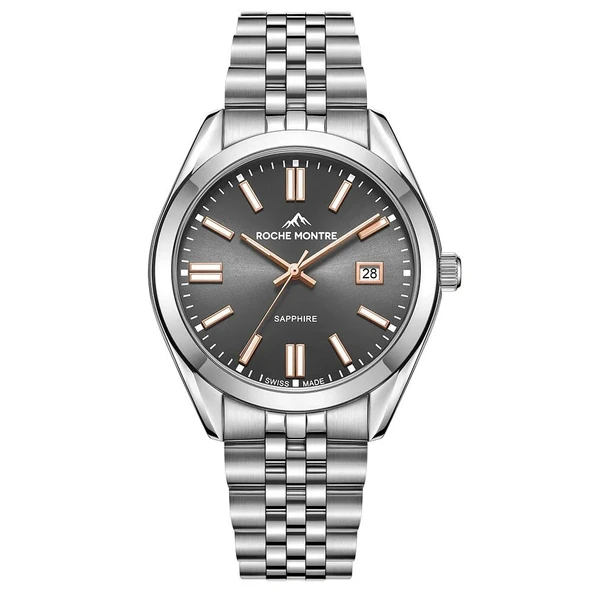 ROCHE MONTRE RMG6008-04 SWISS MADE SAFİR CAM ÇELİK ERKEK KOL SAATİ ürün görseli 1