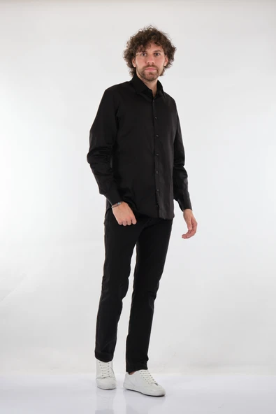 Gallini World Minimalist Erkek Uzun Kol Gömlek - Slim Fit ürün görseli 1