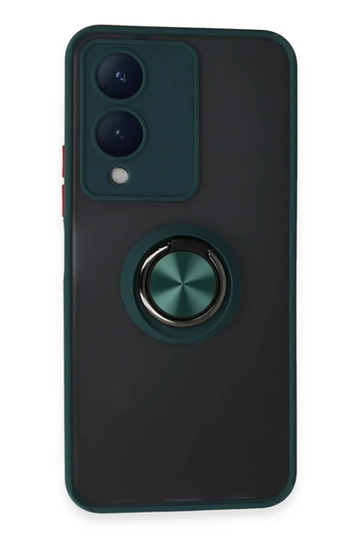 Vivo Y17S Kılıf Montreal Yüzüklü Silikon Kapak - Yeşil-(5796) ürün görseli 1