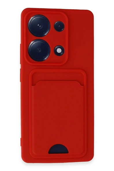 Xiaomi Redmi Note 13 Pro 4G Kılıf Kelvin Kartvizitli Silikon - Kırmızı-(5796) ürün görseli 1