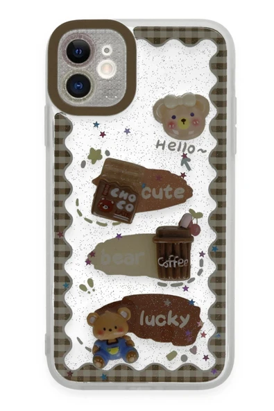 iPhone 11 Kılıf Sweet Desenli Silikon Kapak - Şeffaf-(5796) ürün görseli 1