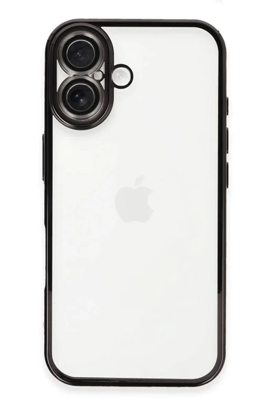iPhone 16 Kılıf Lensli Silikon - Siyah-(5796) ürün görseli 1