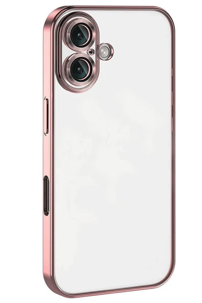 iPhone 16 Plus Kılıf Lensli Silikon - Pembe-(5796) ürün görseli 1