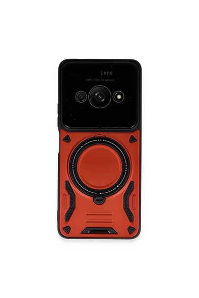 Xiaomi Poco C61 Kılıf Joy Lens Standlı Kapak - Kırmızı-(5796) ürün görseli 1