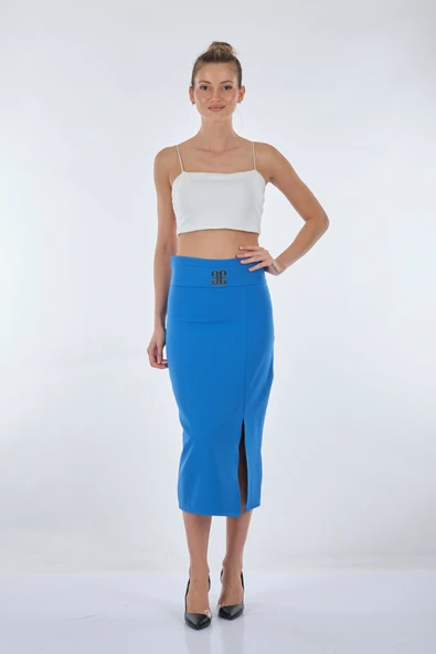 Explosion Minimalist Midi Kalem Etek - Yüksek Bel Önü Açık ürün görseli 1