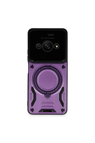Xiaomi Poco C61 Kılıf Joy Lens Standlı Kapak - Mor-(5796) ürün görseli 1