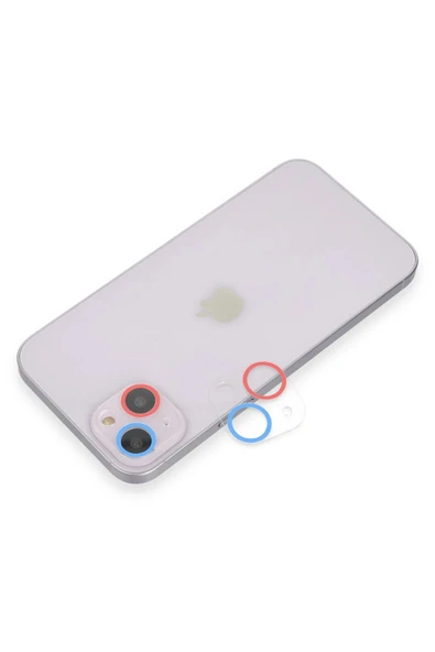 iPhone 13 Mini Renkli Kamera Lens Koruma Cam - Pembe-Mavi-(5796) ürün görseli 1