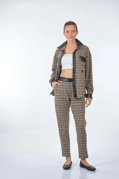 Ysatis Oversize Gömlek Yaka Pantolon Takım - Minimalist Günlük Tarz ürün görseli 1
