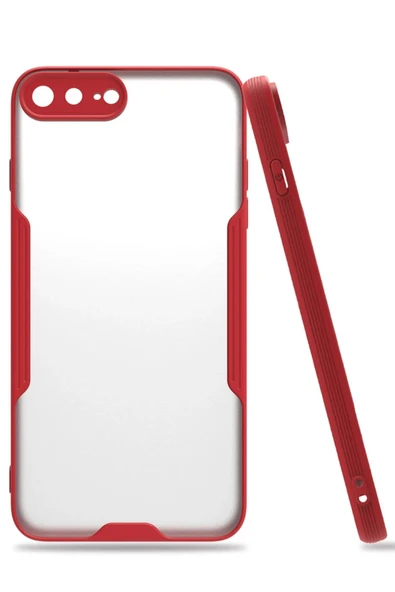iPhone 7 Plus Kılıf Platin Silikon - Kırmızı-(5796) ürün görseli 1