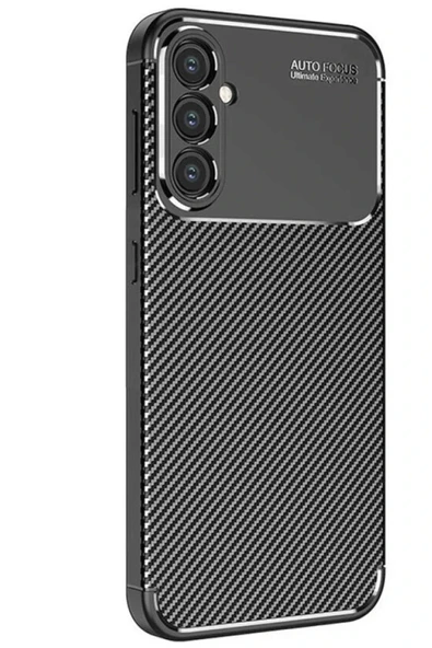 Samsung Galaxy S25 Kılıf Auto Focus Karbon Kapak - Siyah-(5796) ürün görseli 1